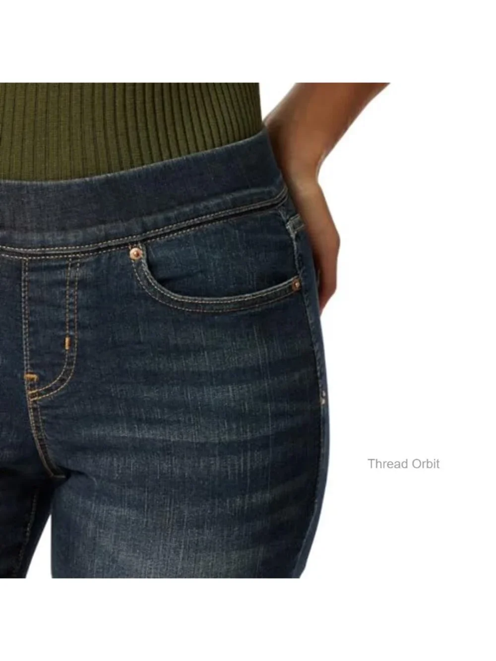 Pull On Bermuda Shorts Mid Rise Stretch Denim Size 32 78% Cotton